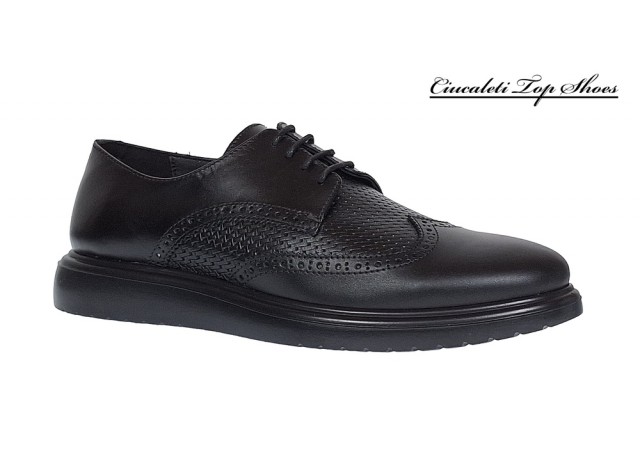 Pantofi barbati casual din piele naturala Negru Lorenz 199SN